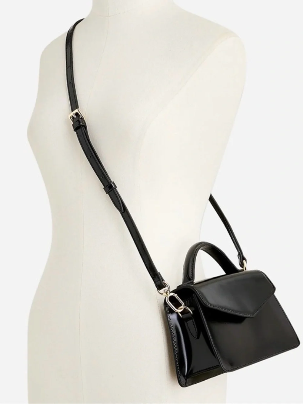 NEW W/ Tag J.crew Gracie top - handle black bag all Leather crossbody Style BT78